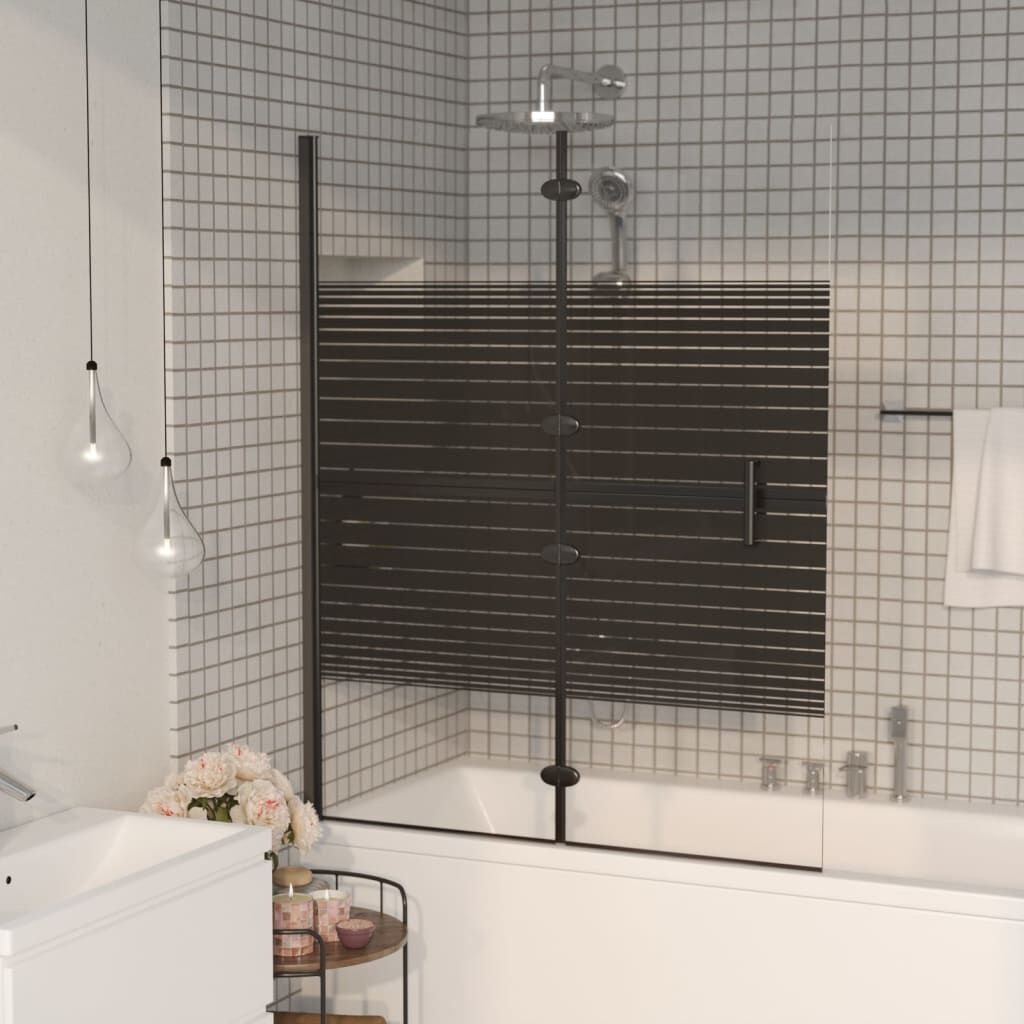 vidaXL Douchewand 100x140cm Zwart - Inklapbaar - 35% Korting!