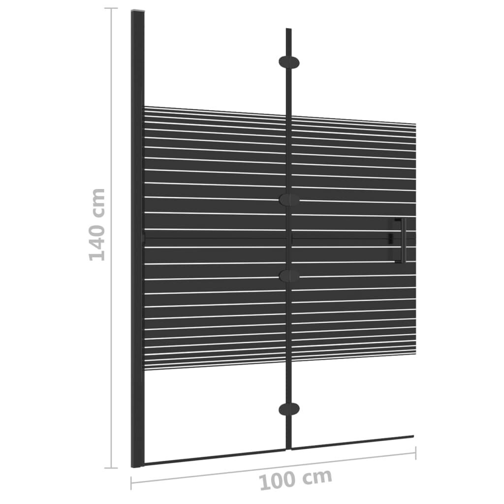 vidaXL Douchewand 100x140cm Zwart - Inklapbaar - 35% Korting!