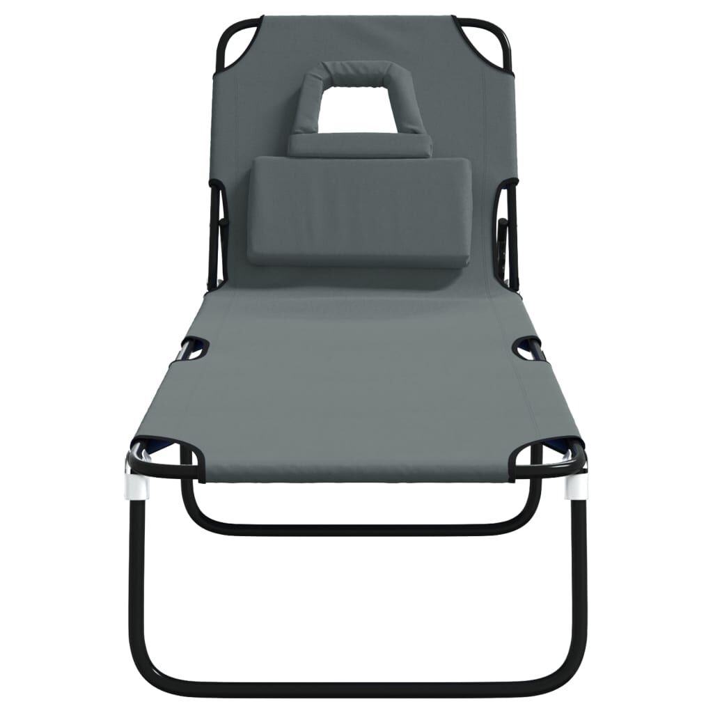 vidaXL Ligbed Grijs - Inklapbaar - 35% Korting!