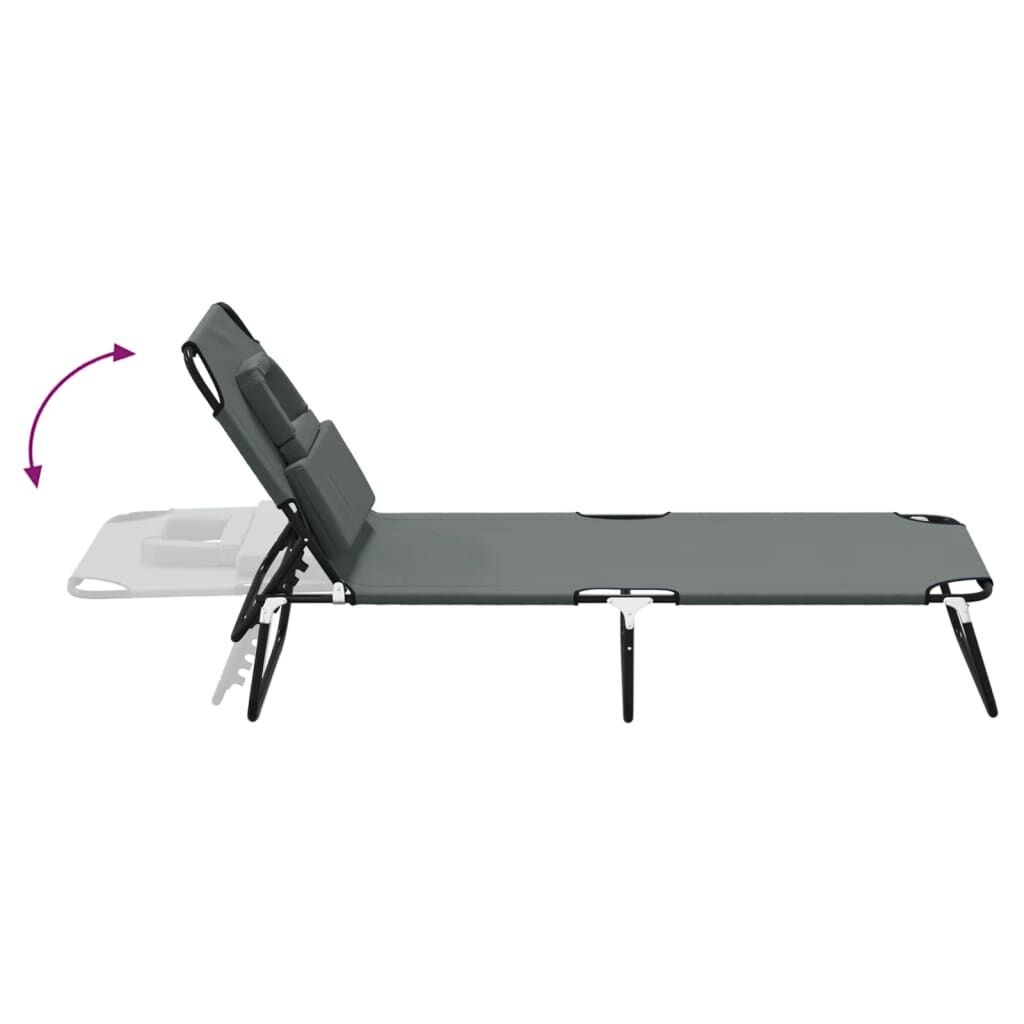 vidaXL Ligbed Grijs - Inklapbaar - 35% Korting!