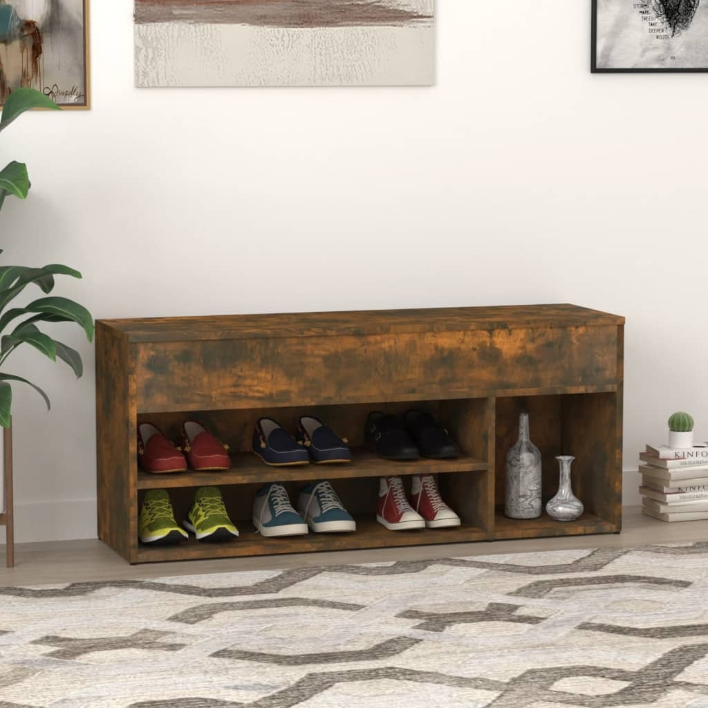 Schoenenbank Gerookt Eiken - 105cm - 35% Korting!