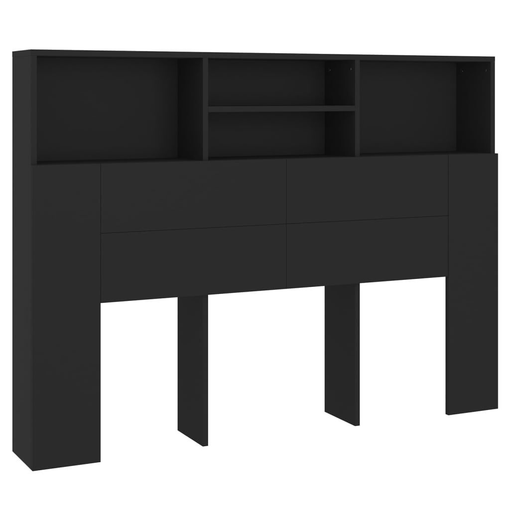 vidaXL Hoofdbordkast Zwart 140cm - 50% Korting!