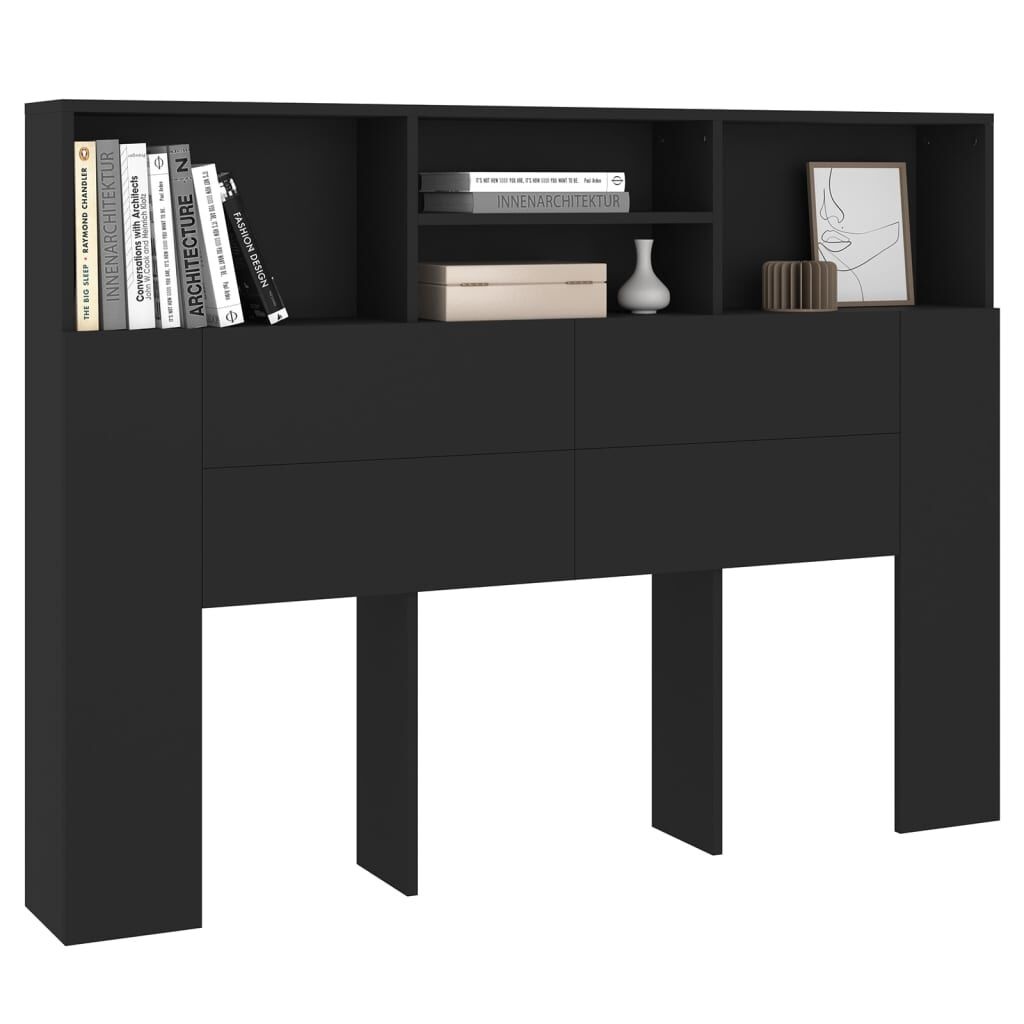 vidaXL Hoofdbordkast Zwart 140cm - 50% Korting!