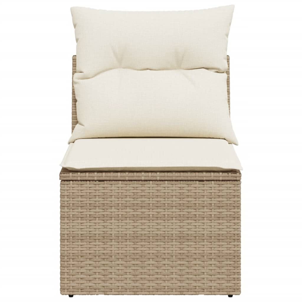 Tuinbank Beige Rattan + Kussens - 60% Korting! (Zonder Montage)