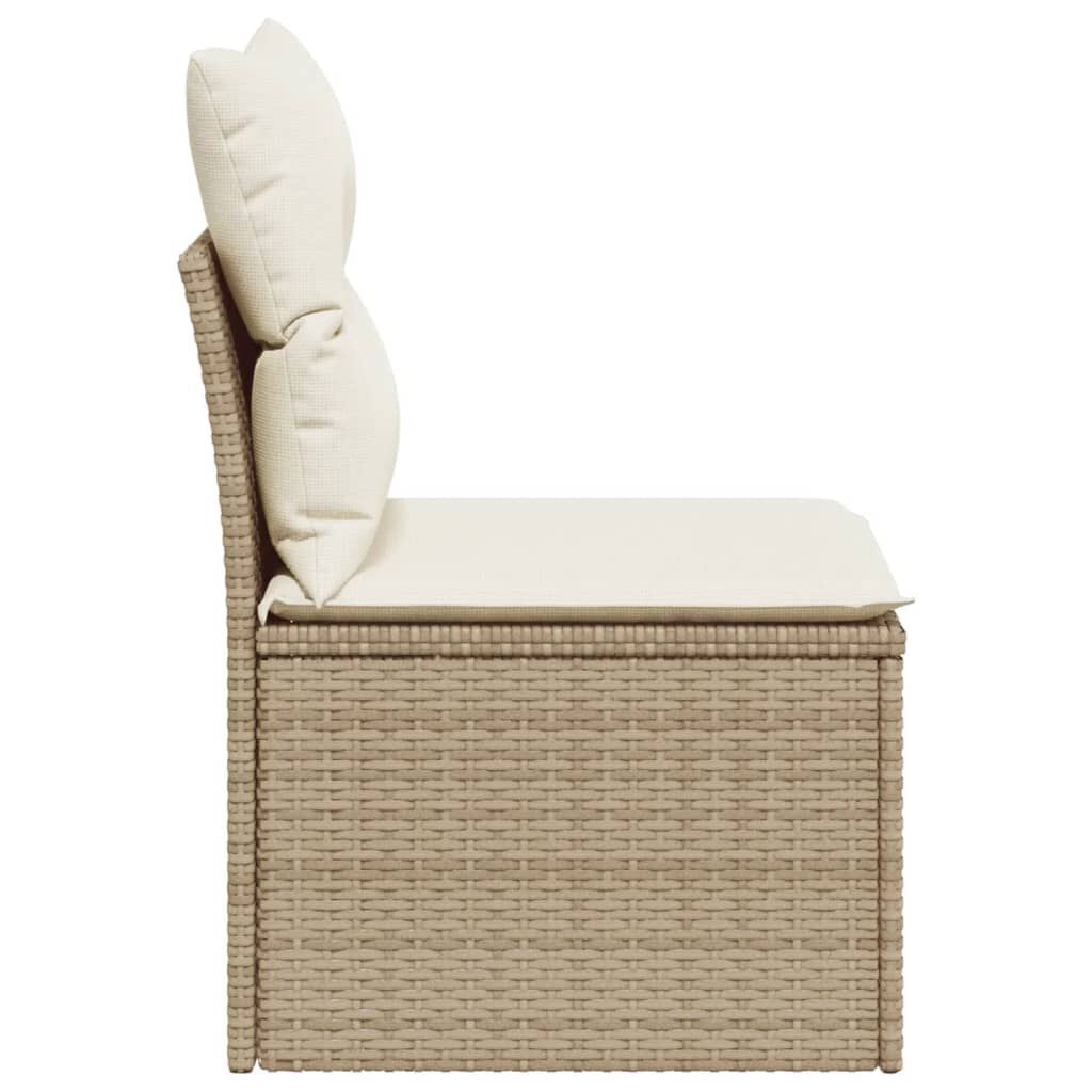 Tuinbank Beige Rattan + Kussens - 60% Korting! (Zonder Montage)
