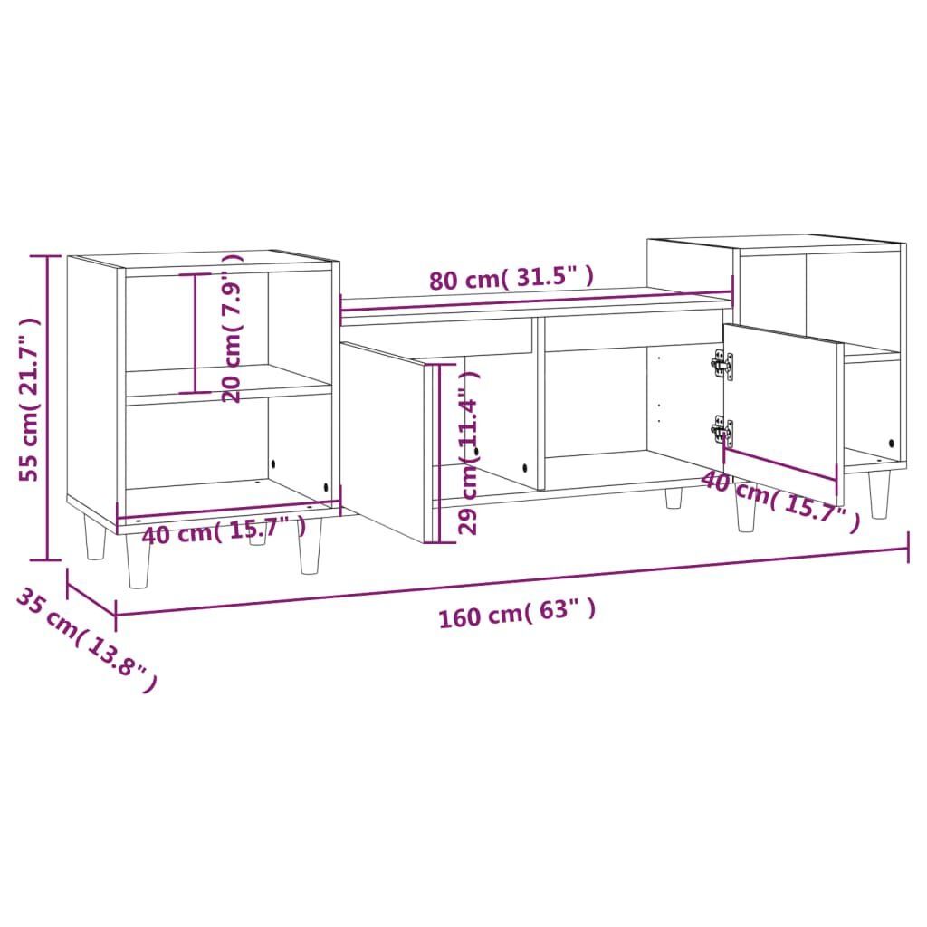 vidaXL TV Meubel Zwart 160cm - 35% Korting! Zo Goed Als Nieuw