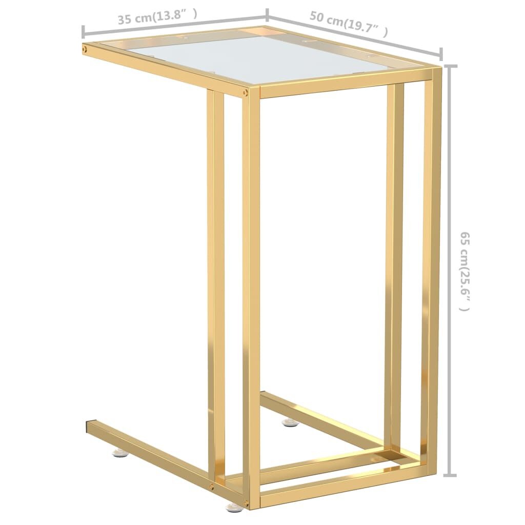 VidaXL Glazen Bijzettafel 50x35x65cm - Transparant - 35% Korting!
