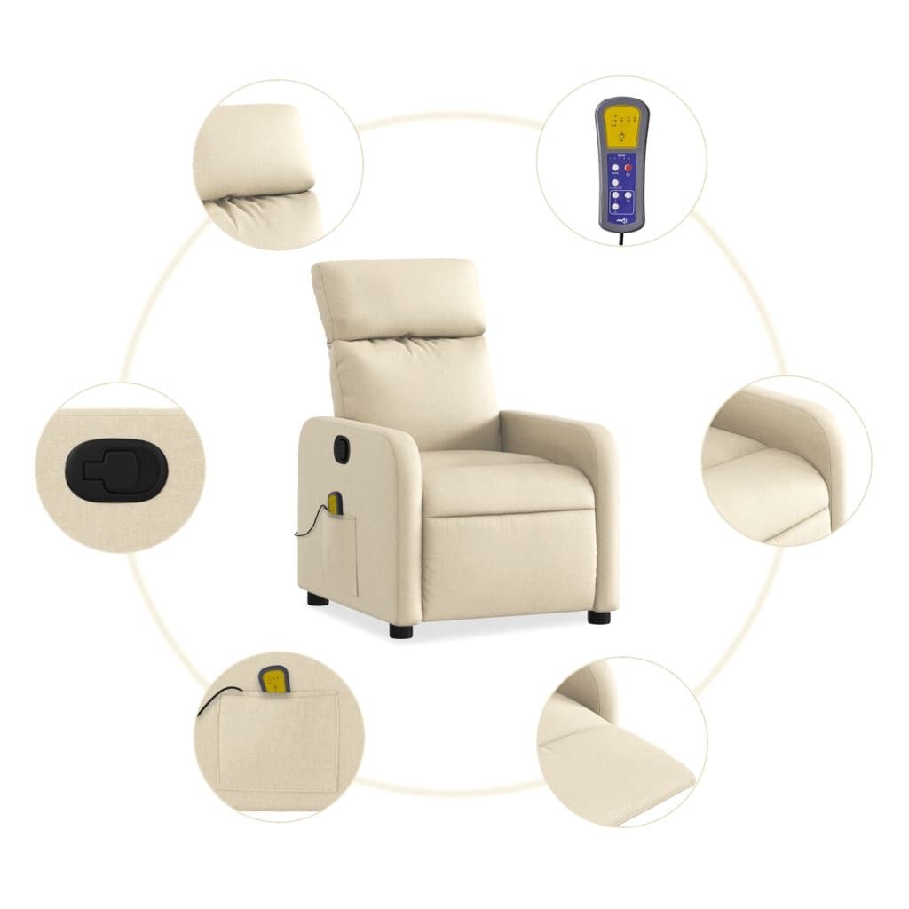 vidaXL Massagestoel Crème - 41% Korting! Relax!