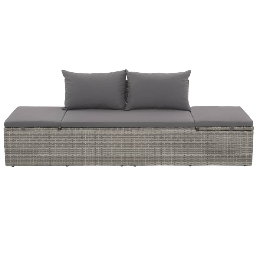 Loungebed Rattan Grijs met Kussens - 35% Korting!
