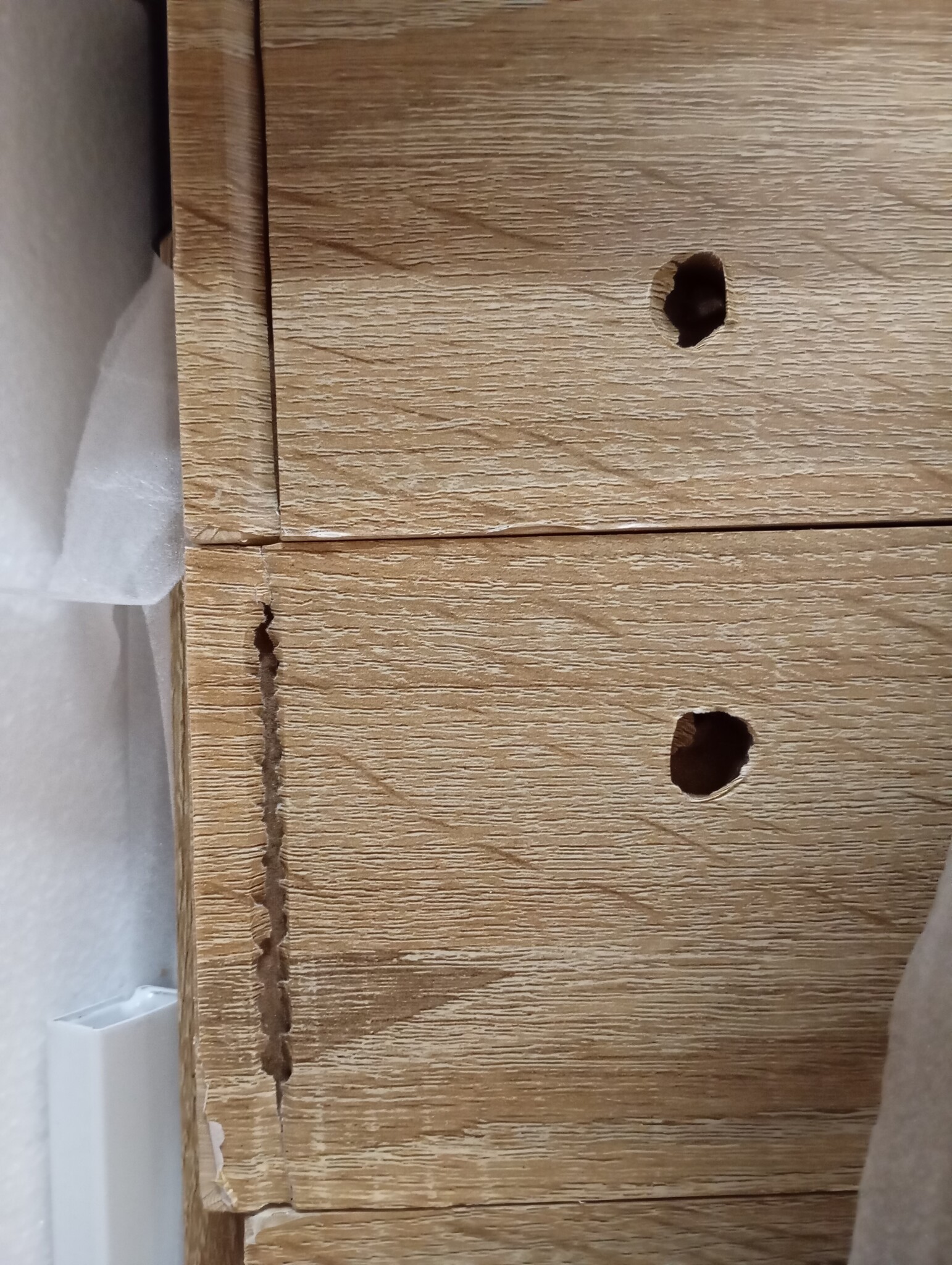 Bureau Eiken/Wit met Lade - 50% Korting! (Gebruikt)