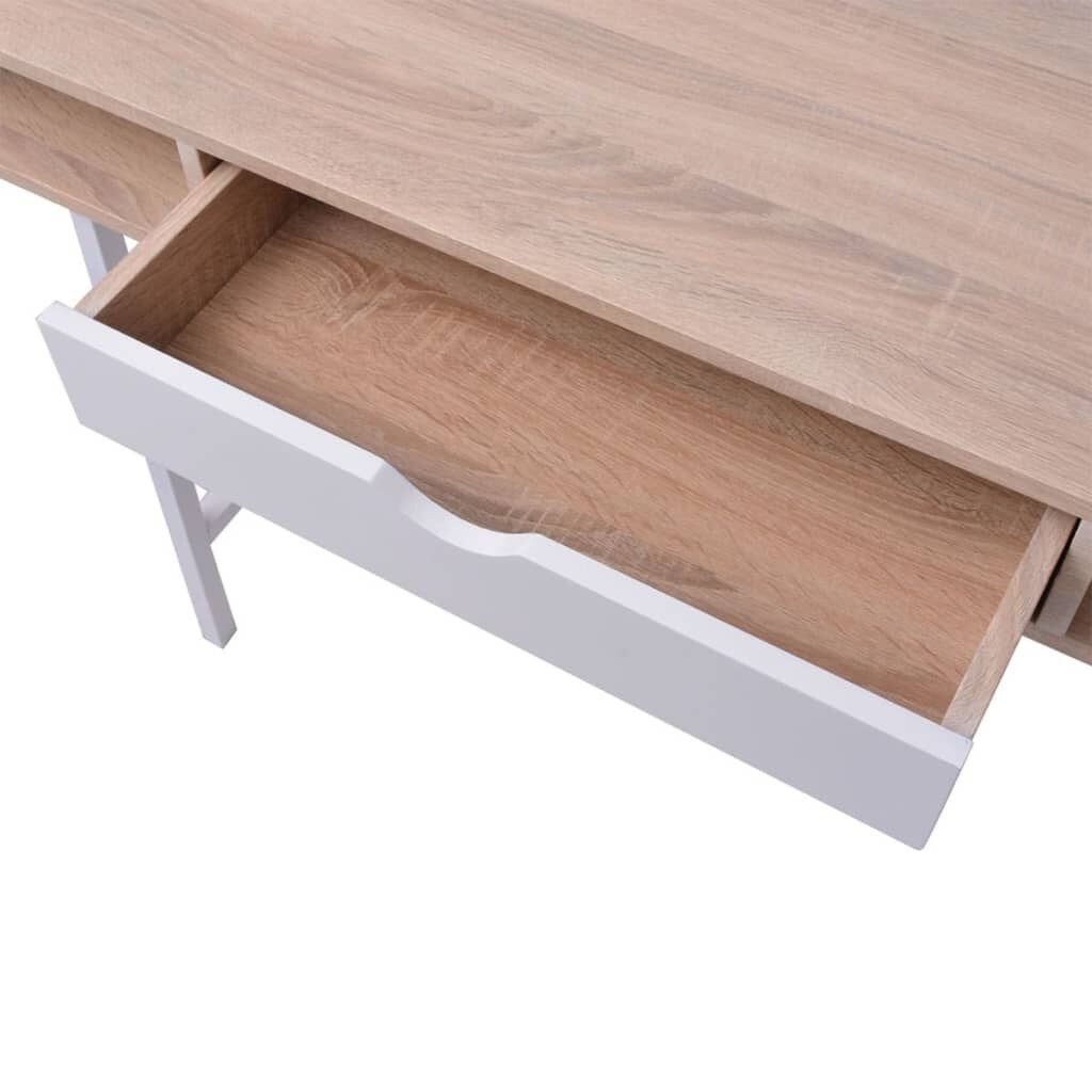 Bureau Eiken/Wit met Lade - 50% Korting! (Gebruikt)