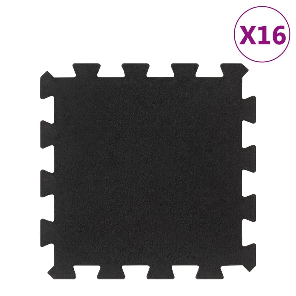 vidaXL Rubbertegels Zwart 30x30cm (16 st) - 35% Korting!