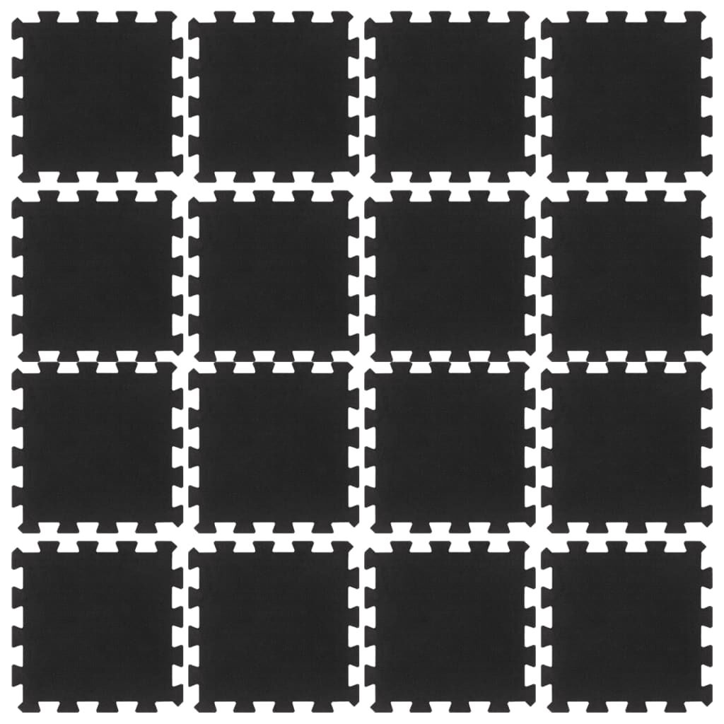 vidaXL Rubbertegels Zwart 30x30cm (16 st) - 35% Korting!