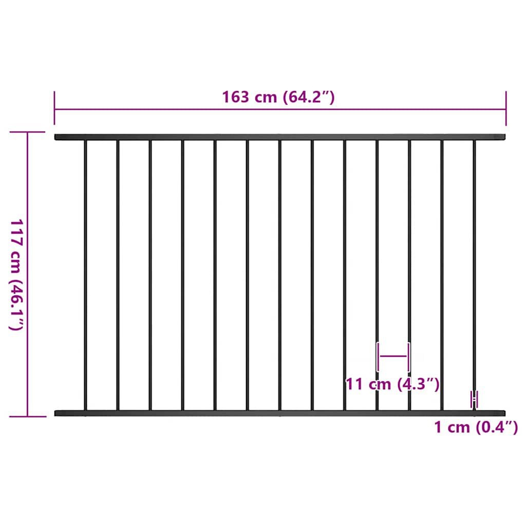 vidaXL Hekpaneel Zwart 1,7x1,25m - 35% Korting!