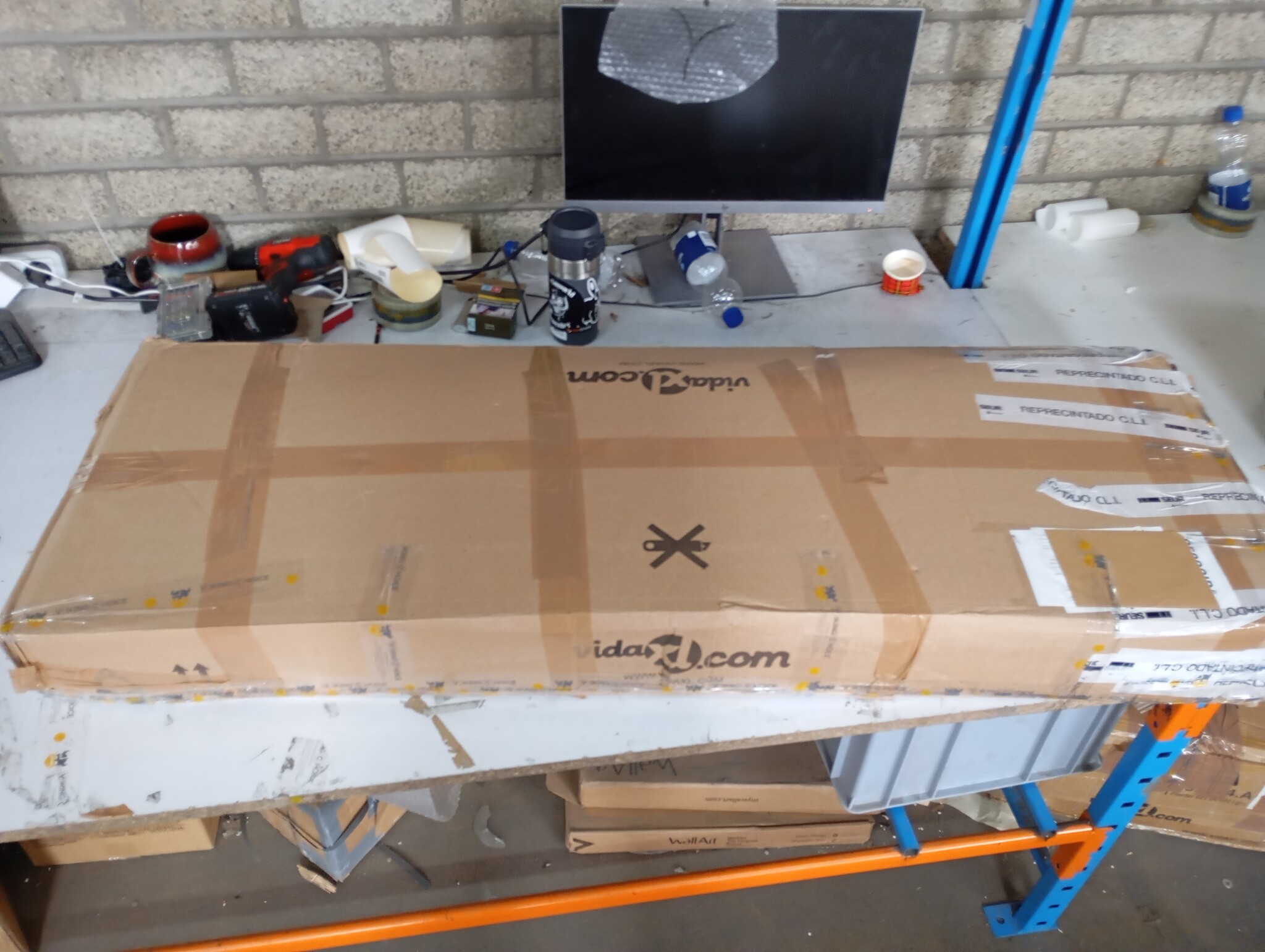 vidaXL Dressoir Grenenhout Wit - Beschadigd - 50% Korting!