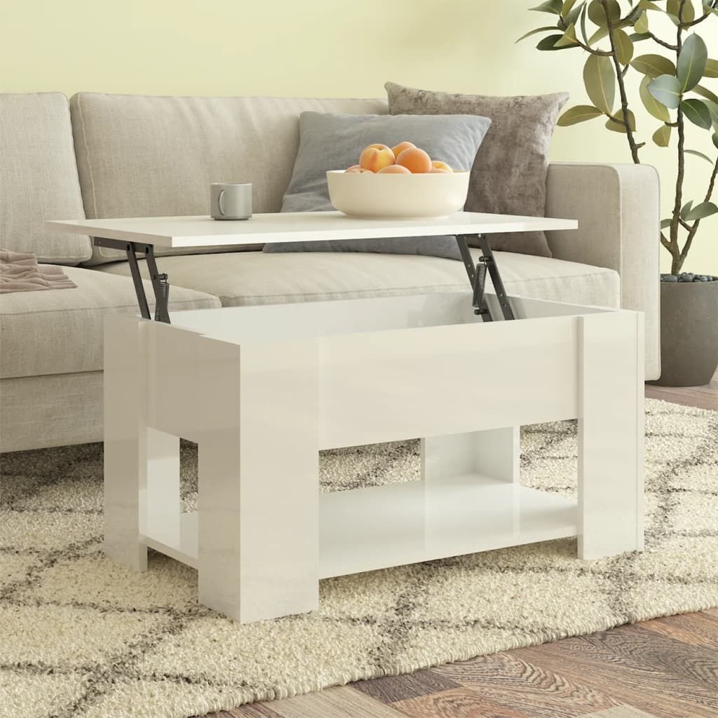 Salontafel Hoogglans Wit 79x49cm - 35% Korting!