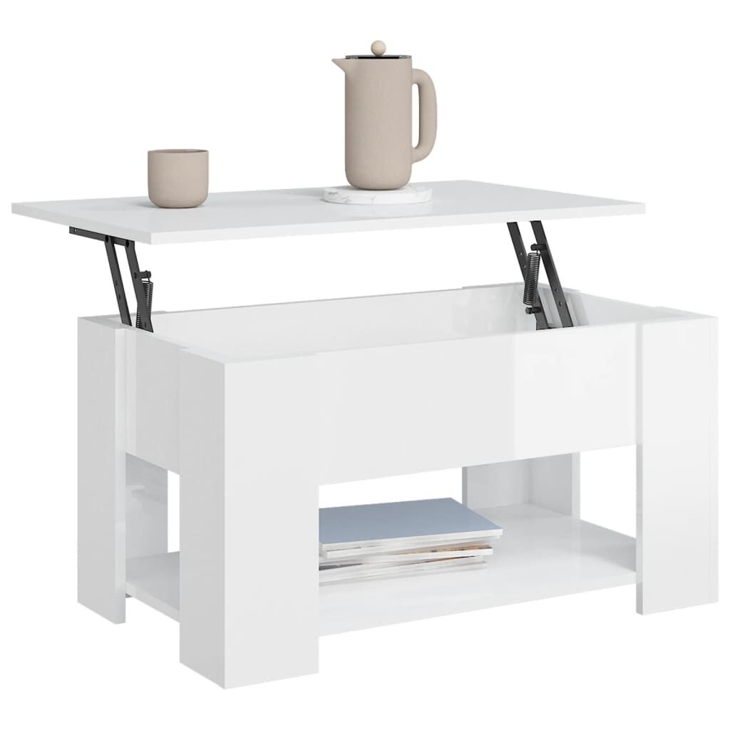 Salontafel Hoogglans Wit 79x49cm - 35% Korting!