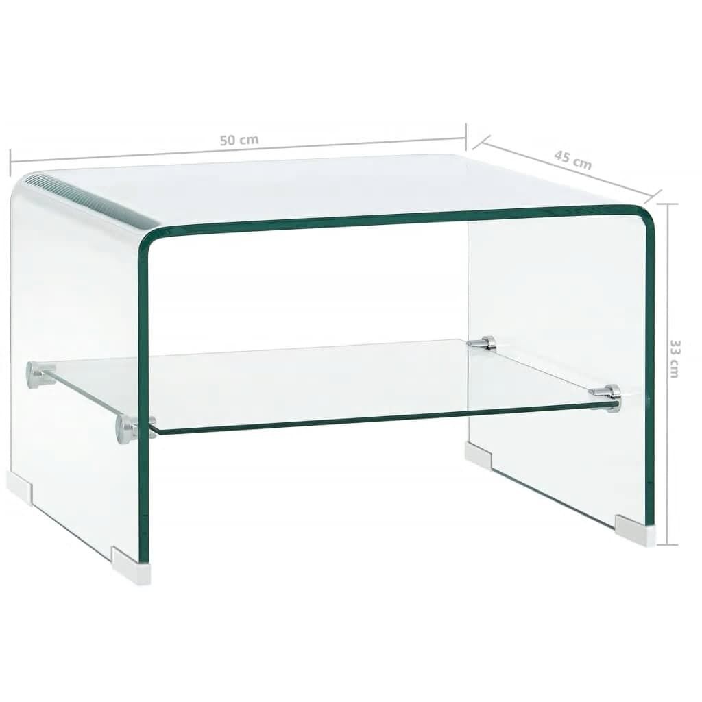 Salontafel Gehard Glas 50x45x33cm - Transparant - 35% Korting!