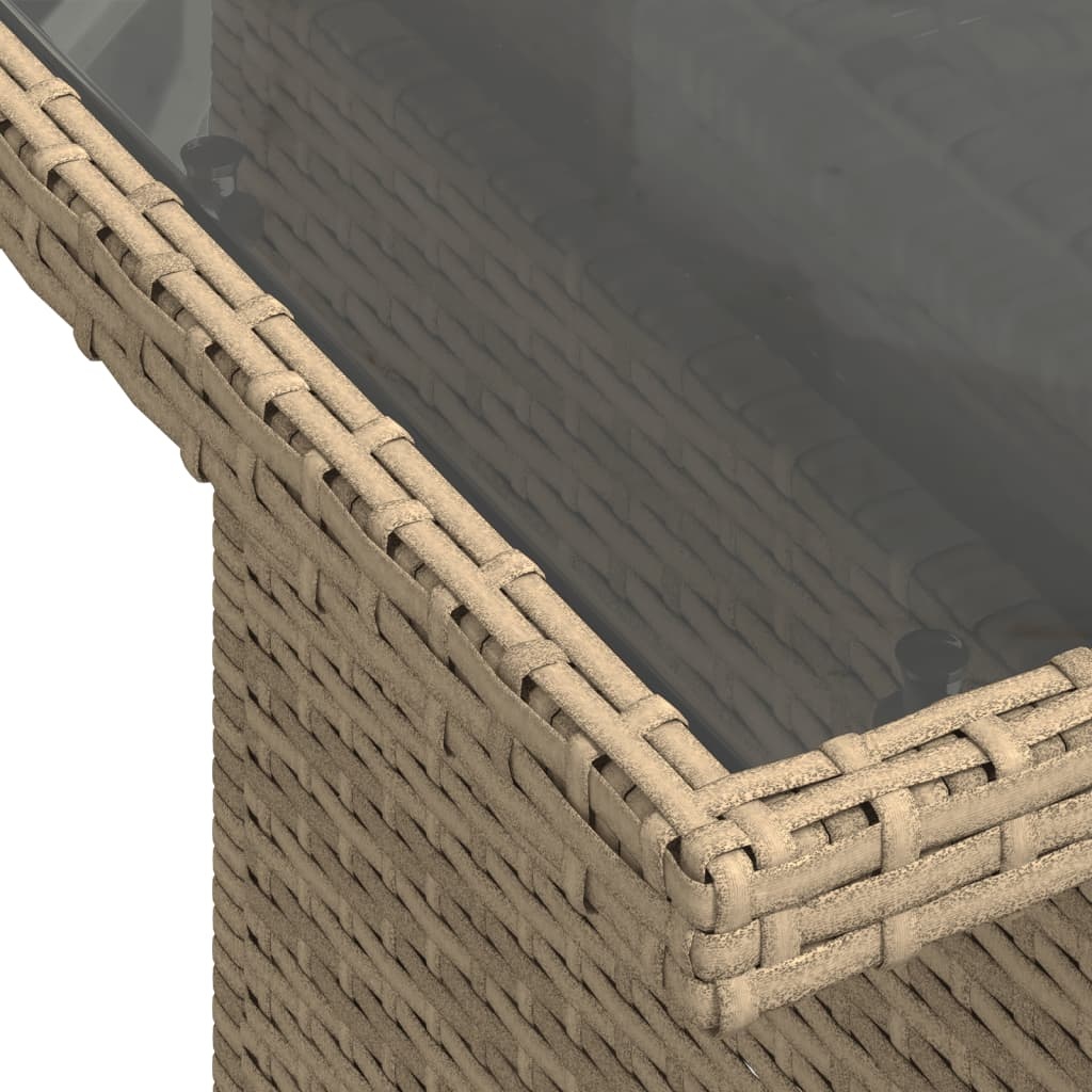 vidaXL Tuintafel Rattan Beige - 35% Korting! Zo Goed Als Nieuw