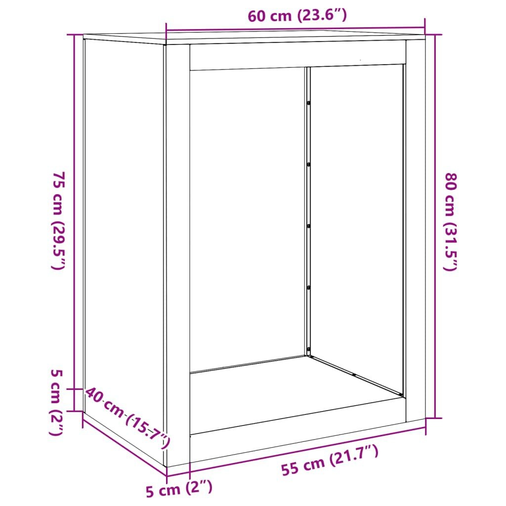 vidaXL Haardhoutrek 60x40x80cm - 35% Korting!