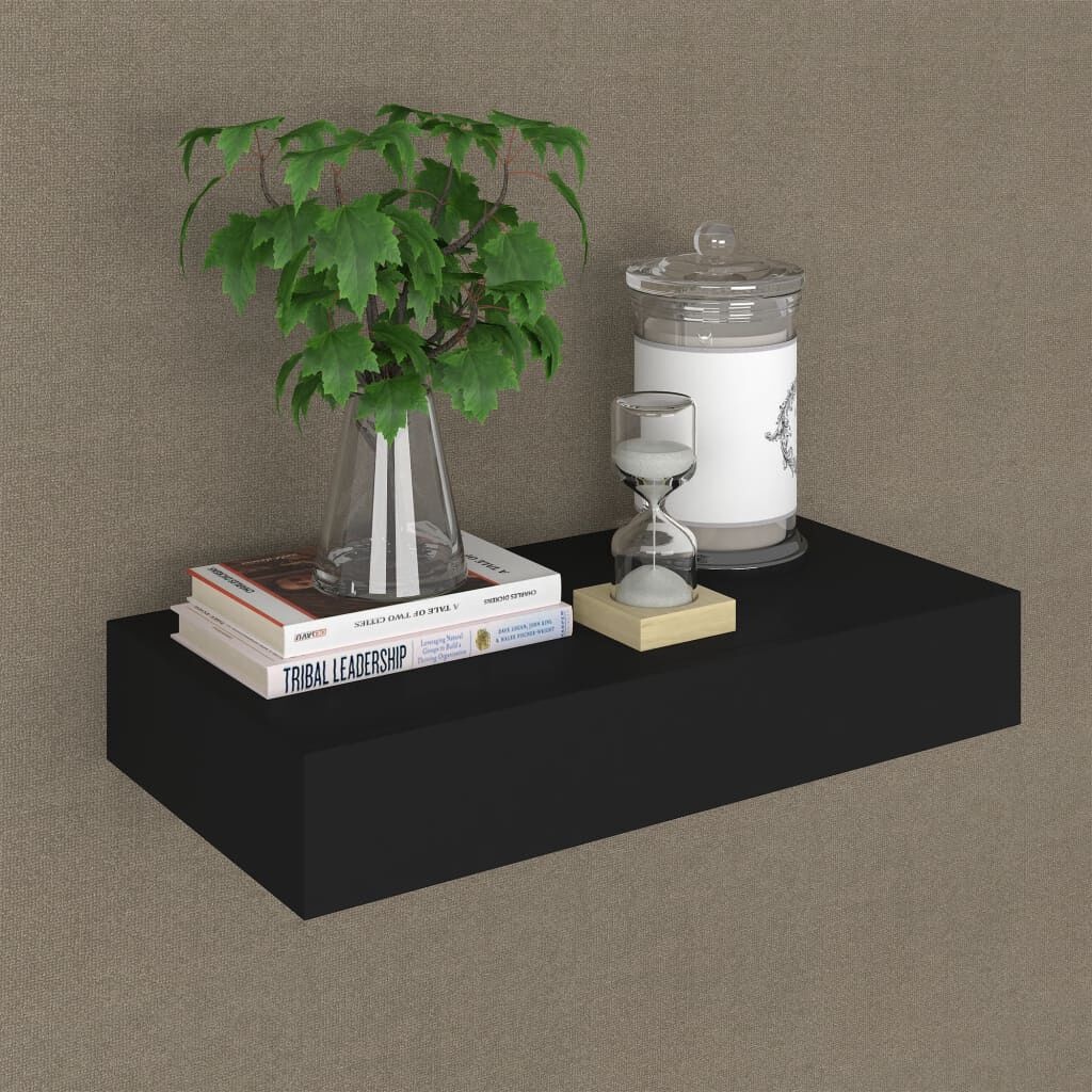 vidaXL Zwart Wandschap met Lade - 48cm - 35% Korting!