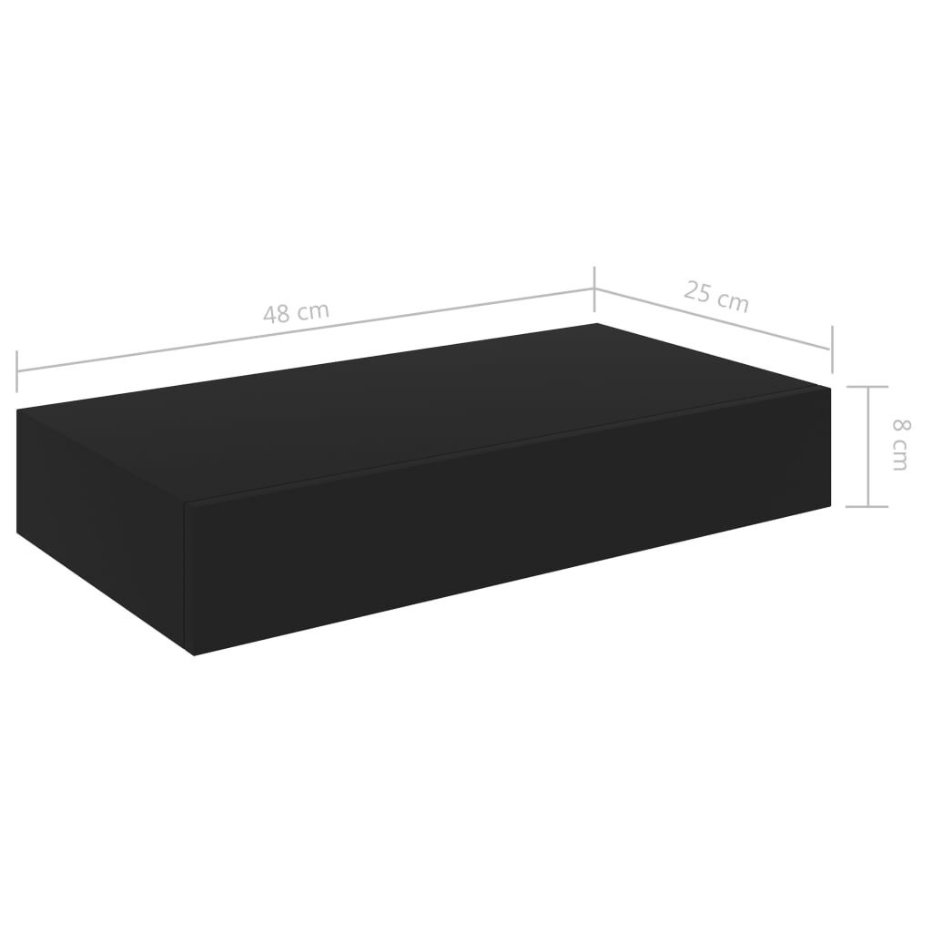 vidaXL Zwart Wandschap met Lade - 48cm - 35% Korting!