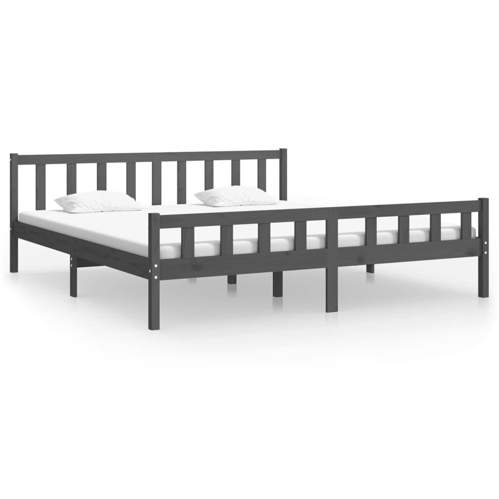 VidaXL Bedframe 200x200 Grijs Massief Hout - 35% Korting!