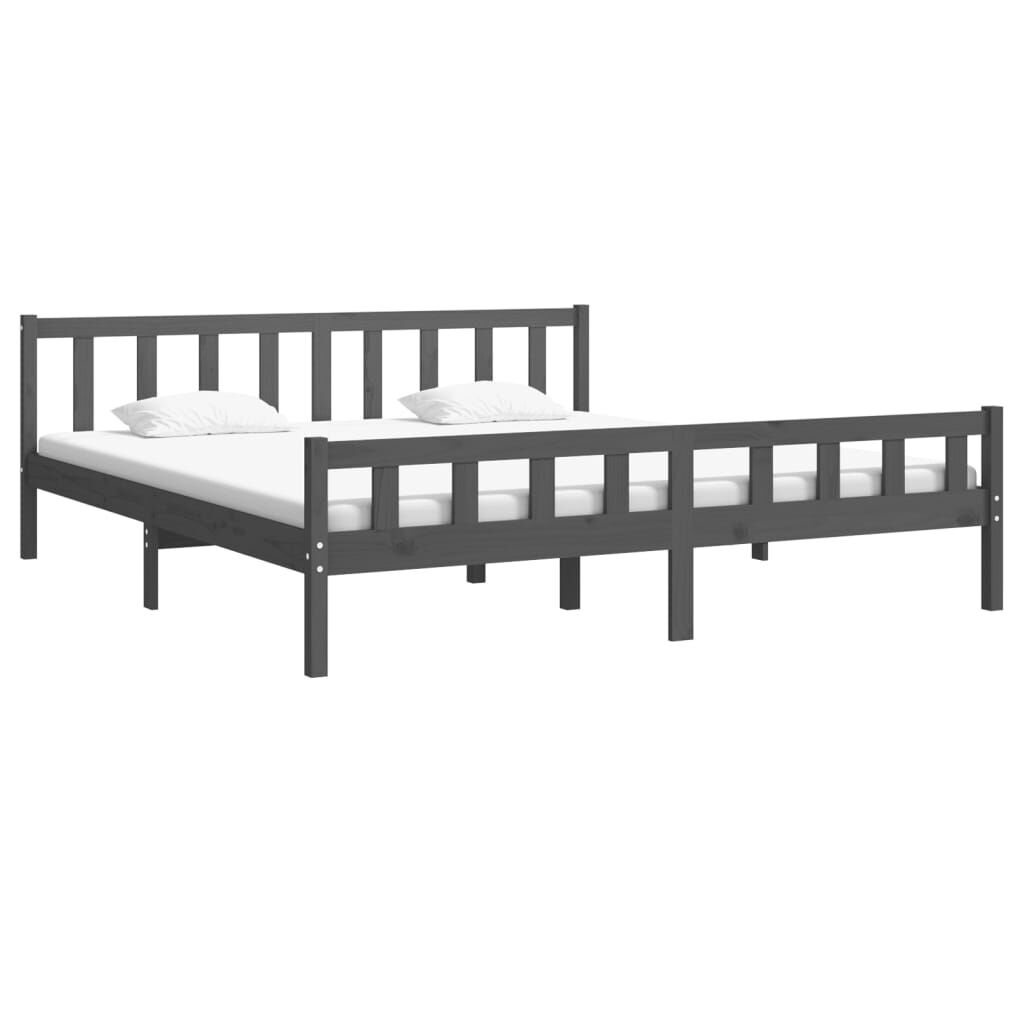 VidaXL Bedframe 200x200 Grijs Massief Hout - 35% Korting!