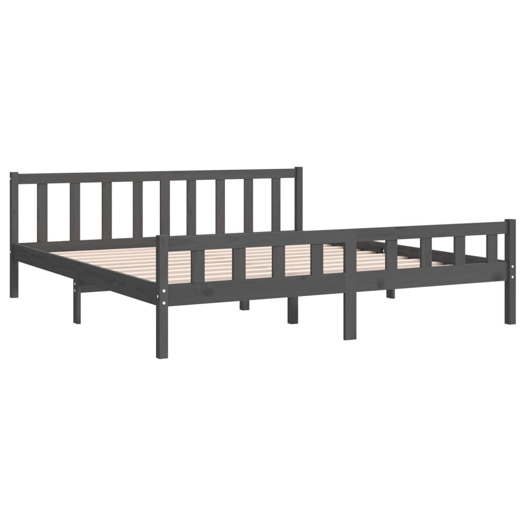 VidaXL Bedframe 200x200 Grijs Massief Hout - 35% Korting!