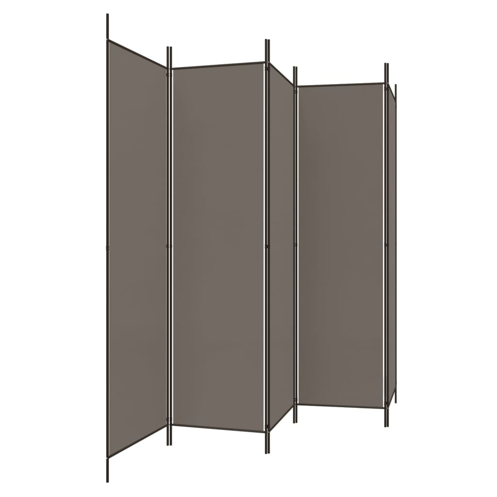 Kamerscherm 5 Panelen Antraciet 250x200cm - 35% Korting!