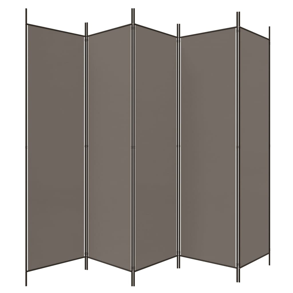 Kamerscherm 5 Panelen Antraciet 250x200cm - 35% Korting!