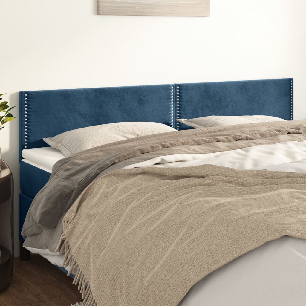 vidaXL Hoofdborden 2x 100cm Donkerblauw Fluwel -42% Korting!