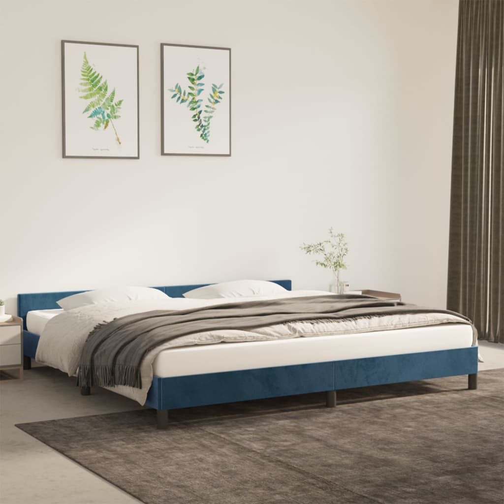VidaXL Bedframe 200x200 Fluweel Donkerblauw -41% Korting!