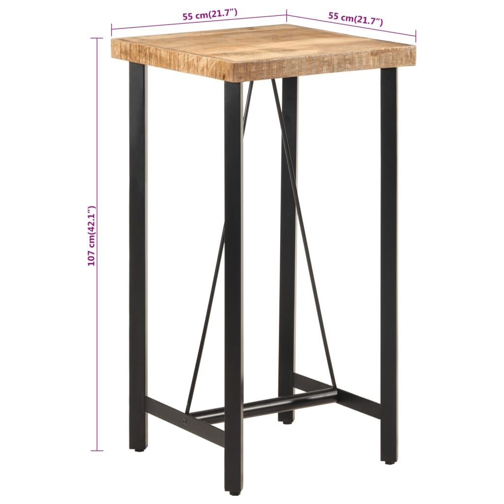 VidaXL Bartafel Mangohout & Ijzer 55x55x107cm - 47% Korting!
