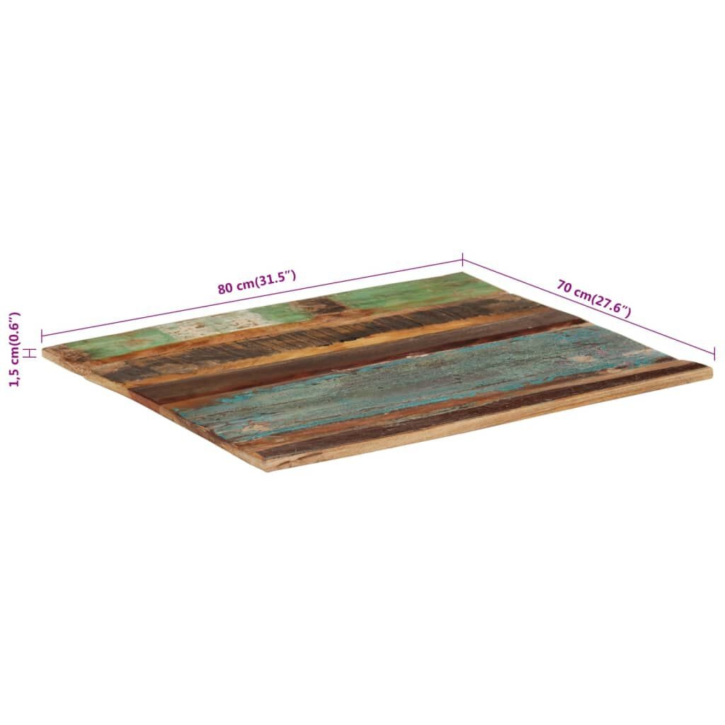 vidaXL Tafelblad 70x80cm Gerecycled Hout - 47% Korting!