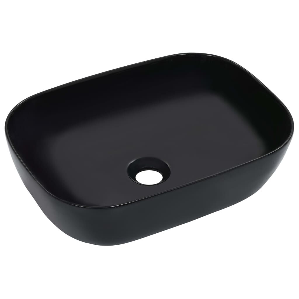 vidaXL Zwarte Wastafel Keramiek - 45,5cm - 47% Korting!