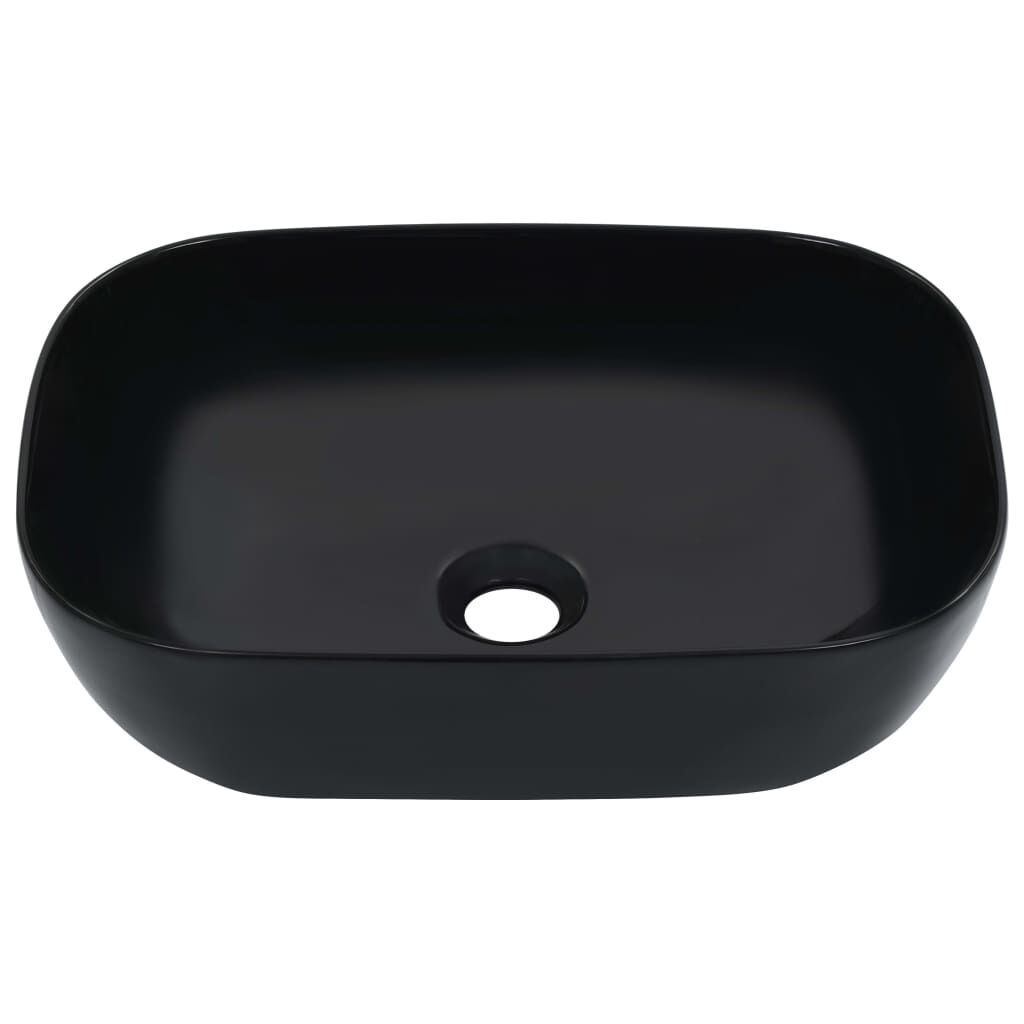 vidaXL Zwarte Wastafel Keramiek - 45,5cm - 47% Korting!