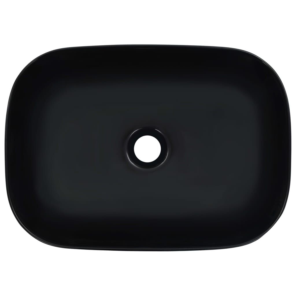 vidaXL Zwarte Wastafel Keramiek - 45,5cm - 47% Korting!