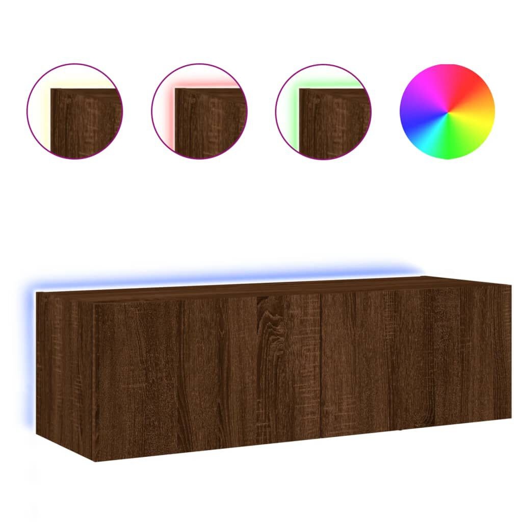 TV-Wandmeubel Bruineiken - LED - 60% Korting! (Schroeven Missen)