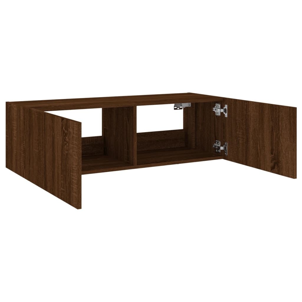 TV-Wandmeubel Bruineiken - LED - 60% Korting! (Schroeven Missen)