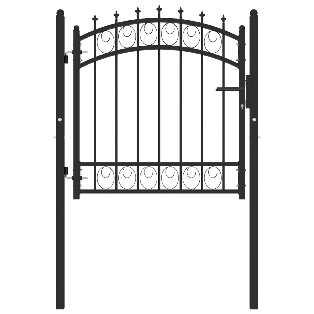 Stalen Poort met Speerpunten 100x100cm Zwart - 35% Korting!