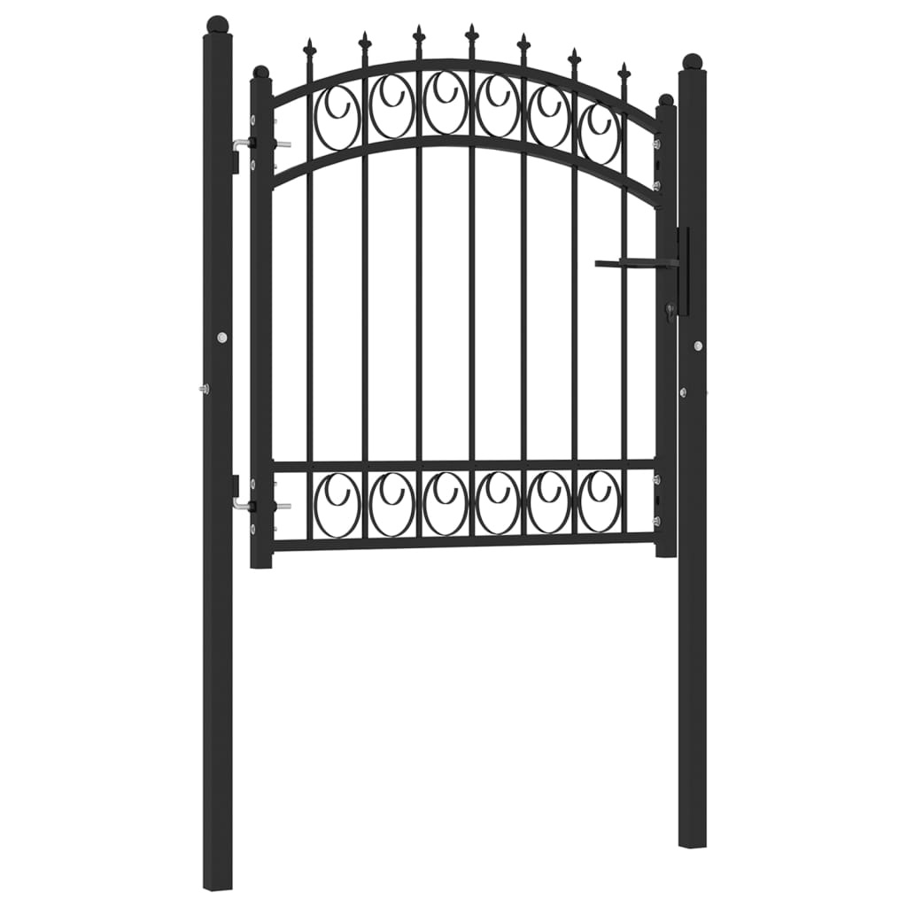 Stalen Poort met Speerpunten 100x100cm Zwart - 35% Korting!