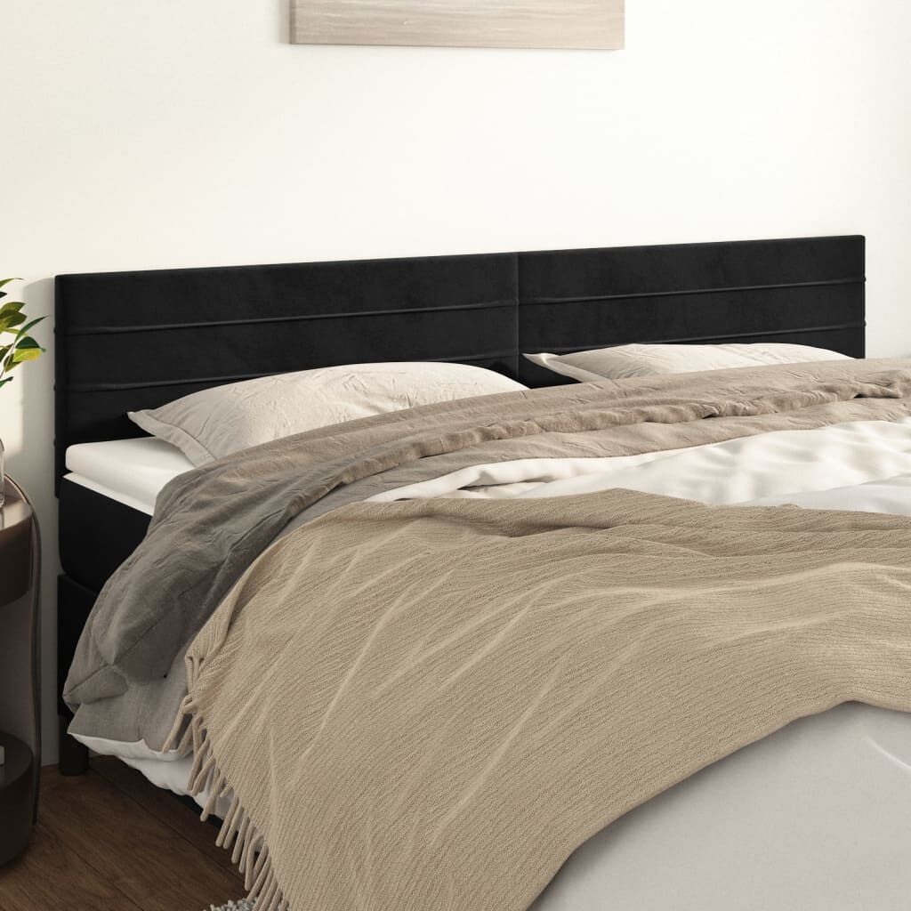 Hoofdborden (2x) vidaXL Zwart Fluweel - 100cm - 35% Korting!