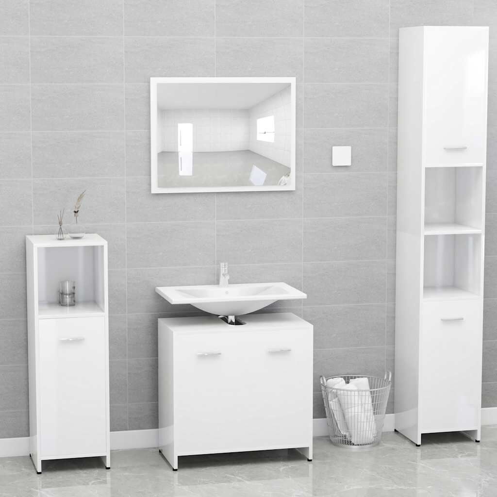 vidaXL Badkamermeubelset Hoogglans Wit - 35% Korting!