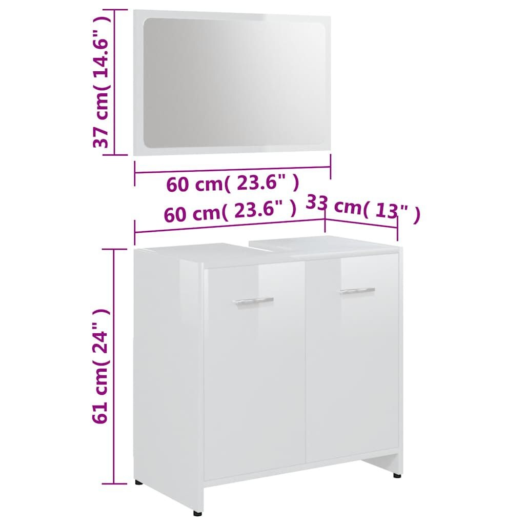 vidaXL Badkamermeubelset Hoogglans Wit - 35% Korting!