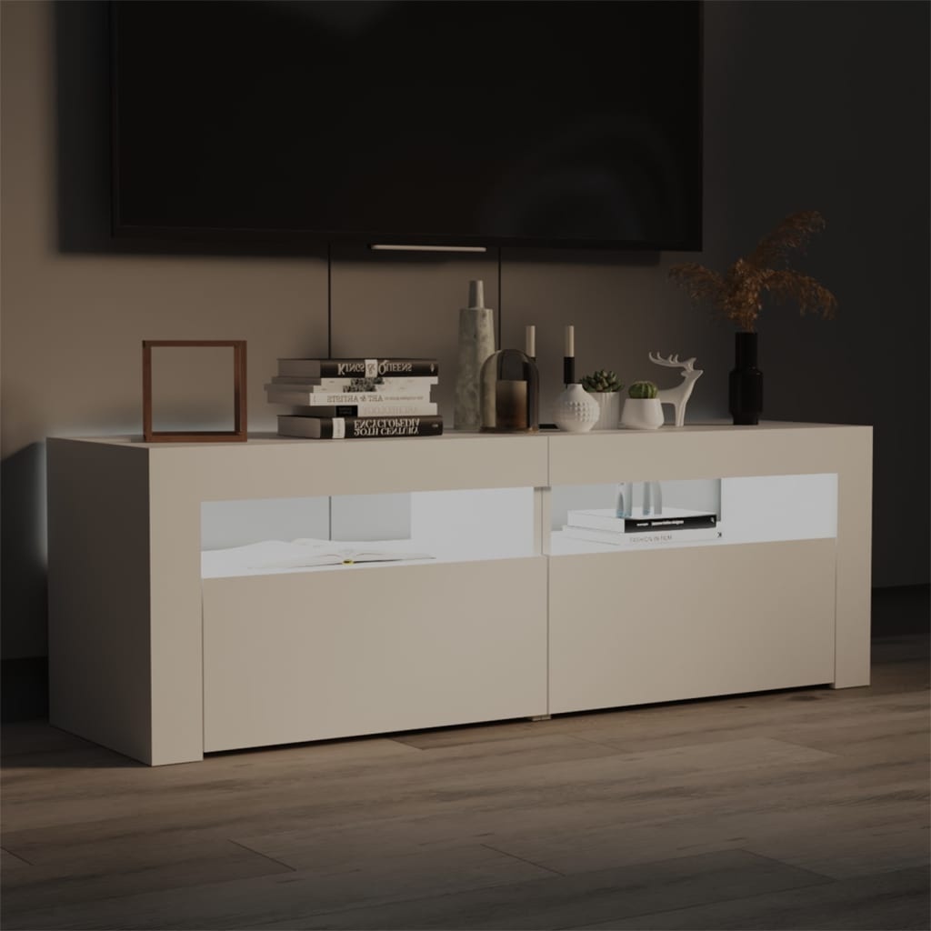 TV-meubel met LED, wit, 120cm - 50% Korting! (Lichte schade)