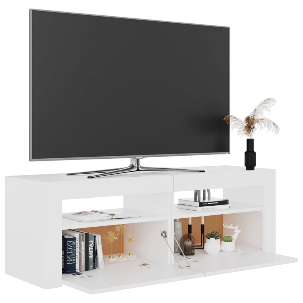 TV-meubel met LED, wit, 120cm - 50% Korting! (Lichte schade)