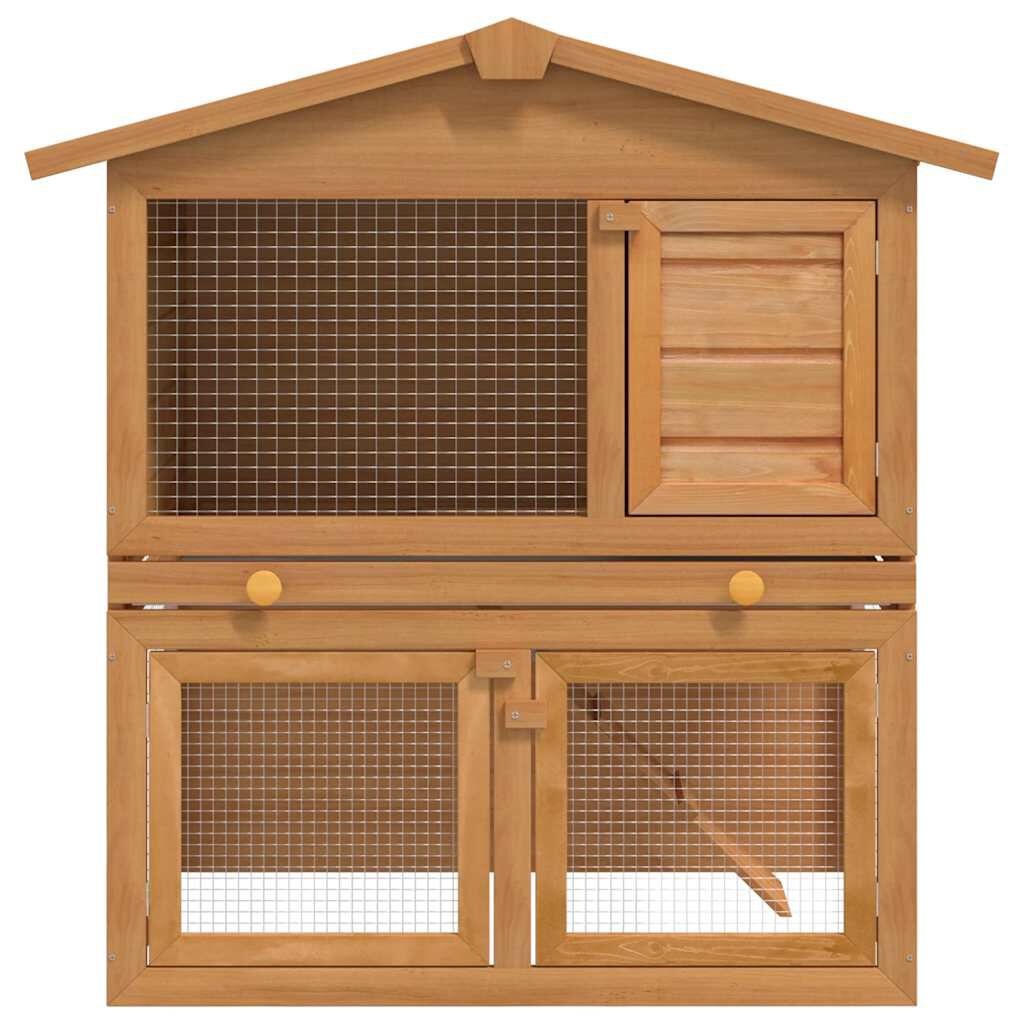 Konijnenhok Buiten Hout - 3 Deuren - 35% Korting!