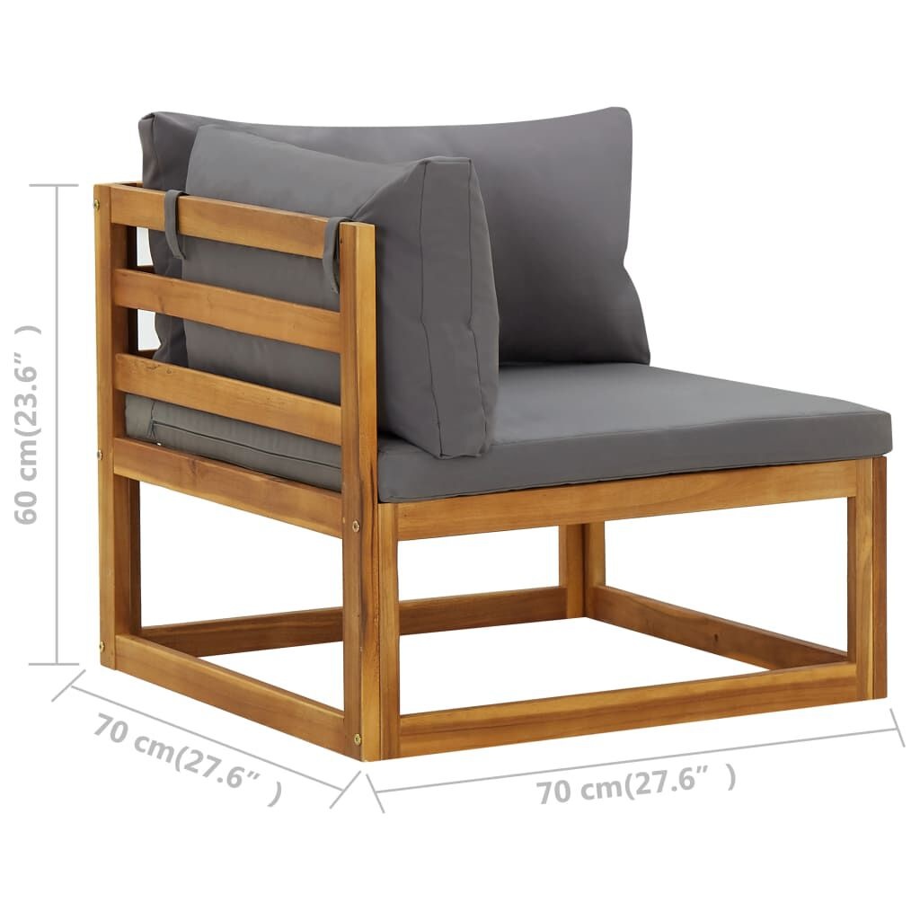Hoekbank Set Donkergrijs Acaciahout - Retourtje Deal! 35% Korting