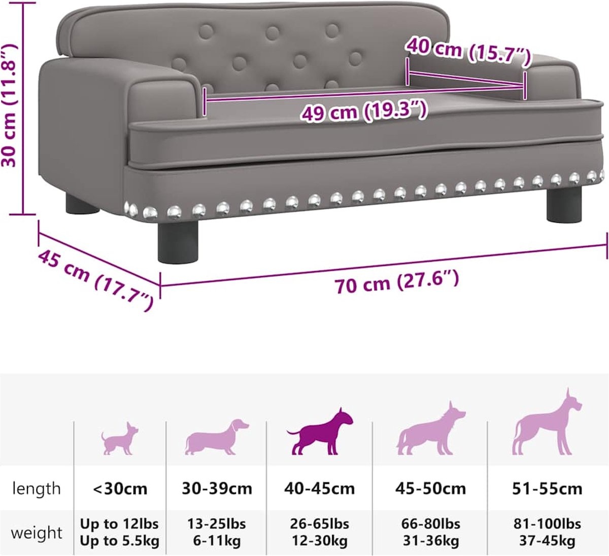 vidaXL Hondenmand Grijs 70x45cm -35% Korting! Nu voor retoertje.nl